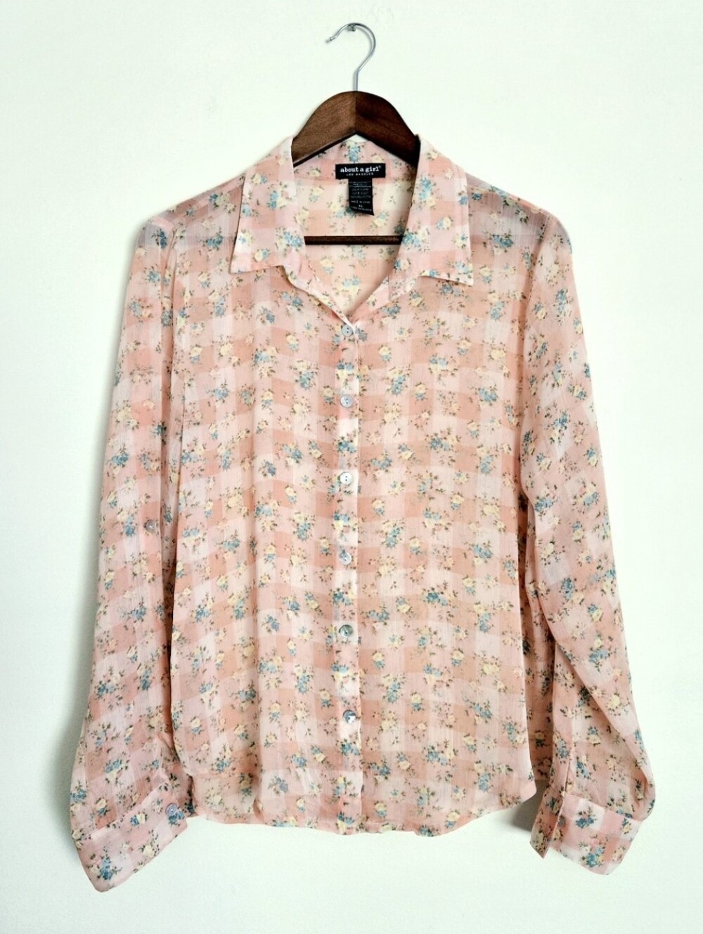 Pink Floral Button-Up Shirt